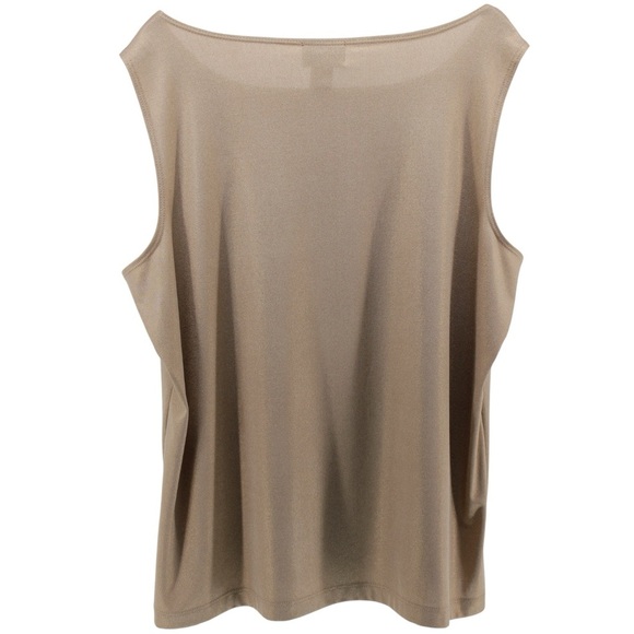 Chico’s Travelers Gold Sparkle Summer Tank Wedding Guest Women’s Size 3 XL - Picture 5 of 8